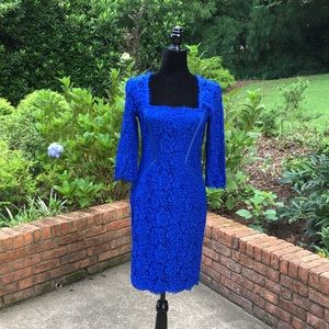 JS Collection royal blue lace dress